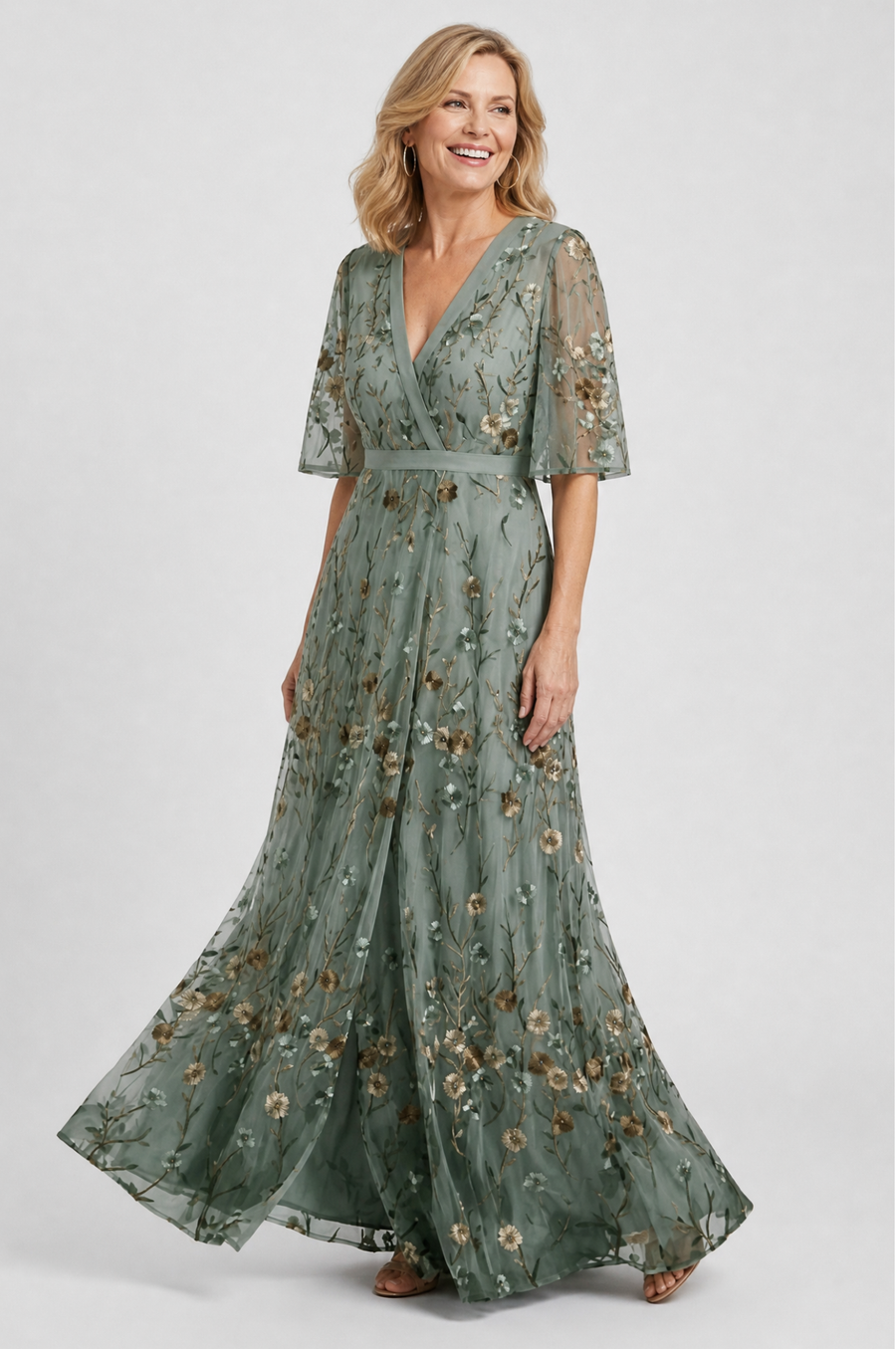 Estelle | V-Neck Embroidered-Look Maxi Dress (kopie) (kopie) (kopie)